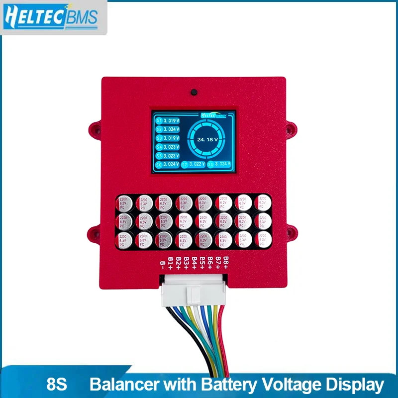 Heltec Lithium Lifepo4 8S Active balancer with voltage display TFT  battery voltage tester 4S 6s 5a energy transfer equalizer