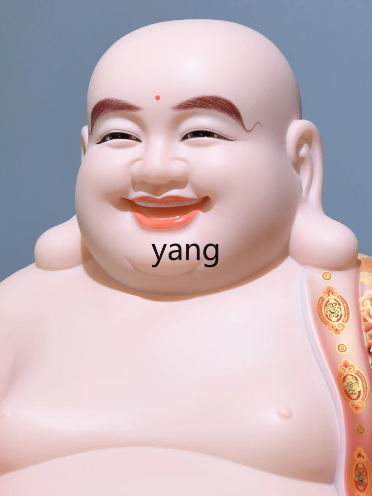 LTT wide-body Maitreya Buddha Bodhisattva big-bellied smiling Buddha statue marble painted living room lucky ornament