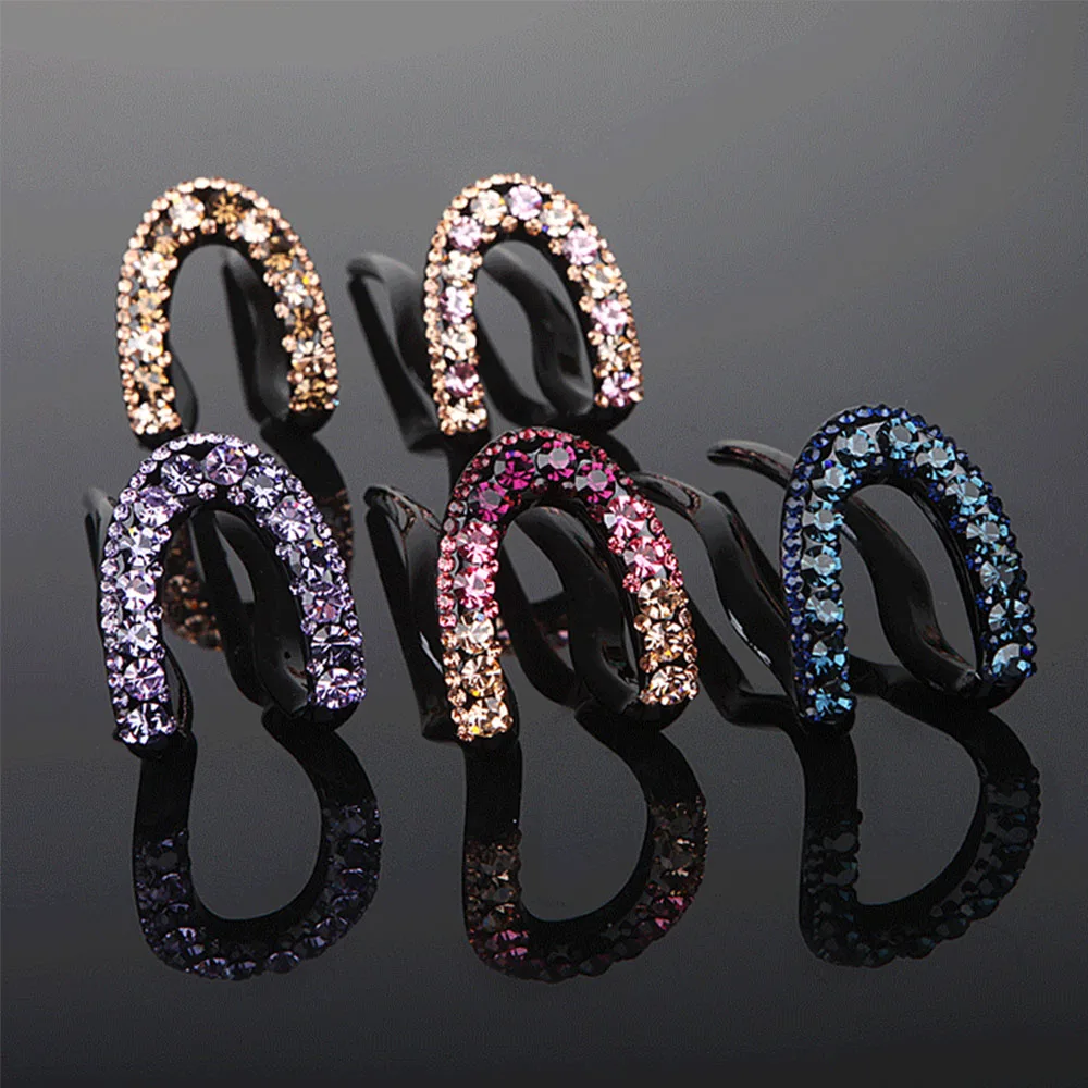 Rhinestone Simple Disk Hair Accessories Fixed Hair Tools Hair Accessories U-Shape Hairpin Headwear Hair Stick