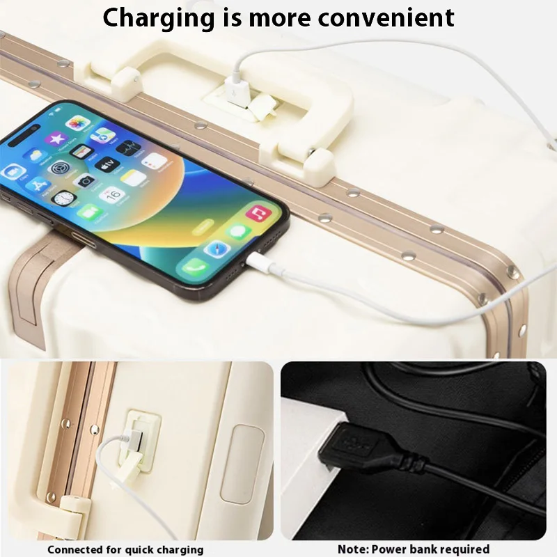 حقيبة سفر صامتة بإطار من الألومنيوم مقاس 20 بوصة متعددة الوظائف مقاومة للماء مع تصميم طبقة قابلة للتوسيع للسفر للرجال والنساء