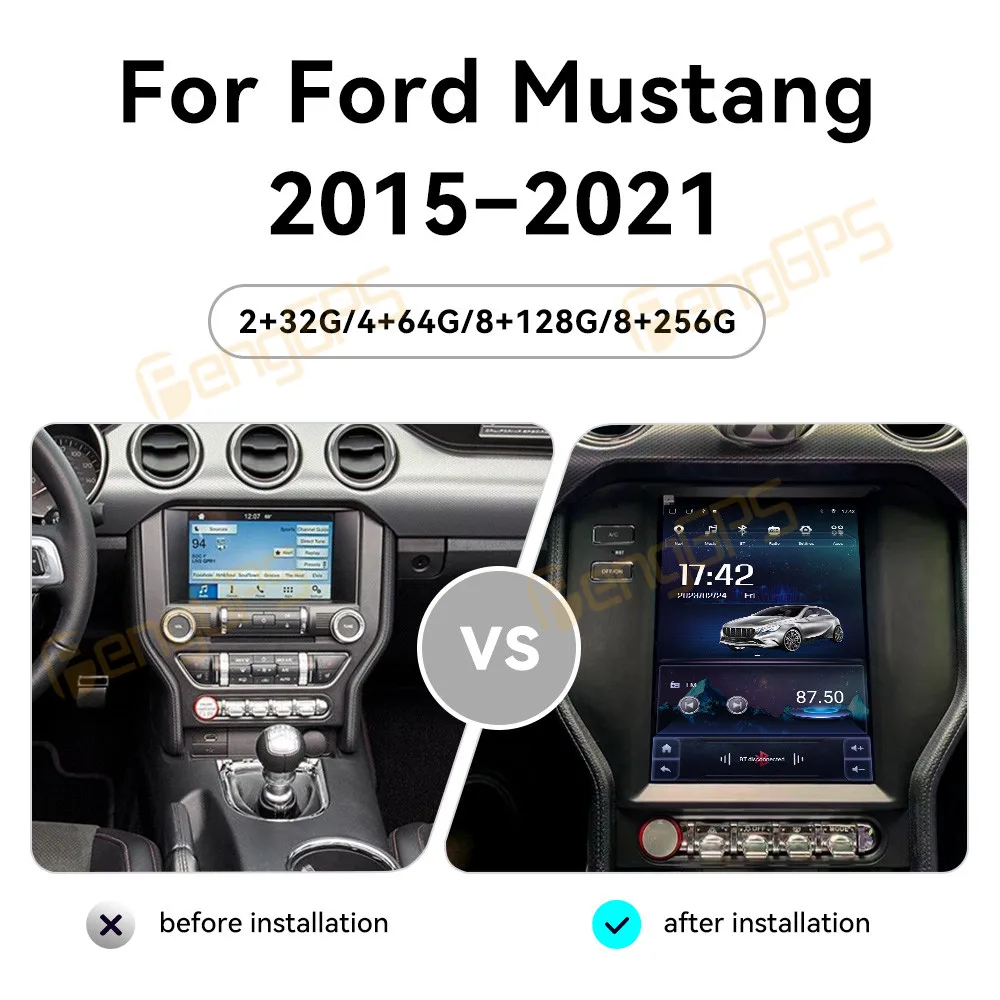 9.7'' Android 13 for Ford Mustang 15-21 Touch Car Screen Navigation Apple Carplay Car Radio DSP BT Multimedia Player 4G WIFI GPS