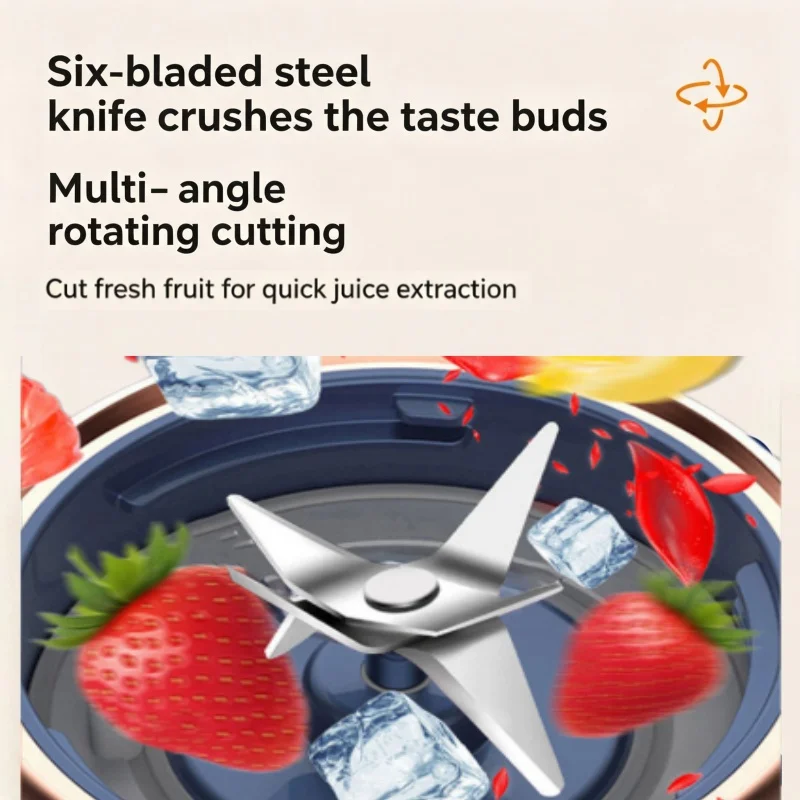 Portable USB Blender Electric Travel Juicer Cup Home Fruit Milkshake Mixer USB 6 Blades Kitchen Mini Fresh Fruit Mixer Tool