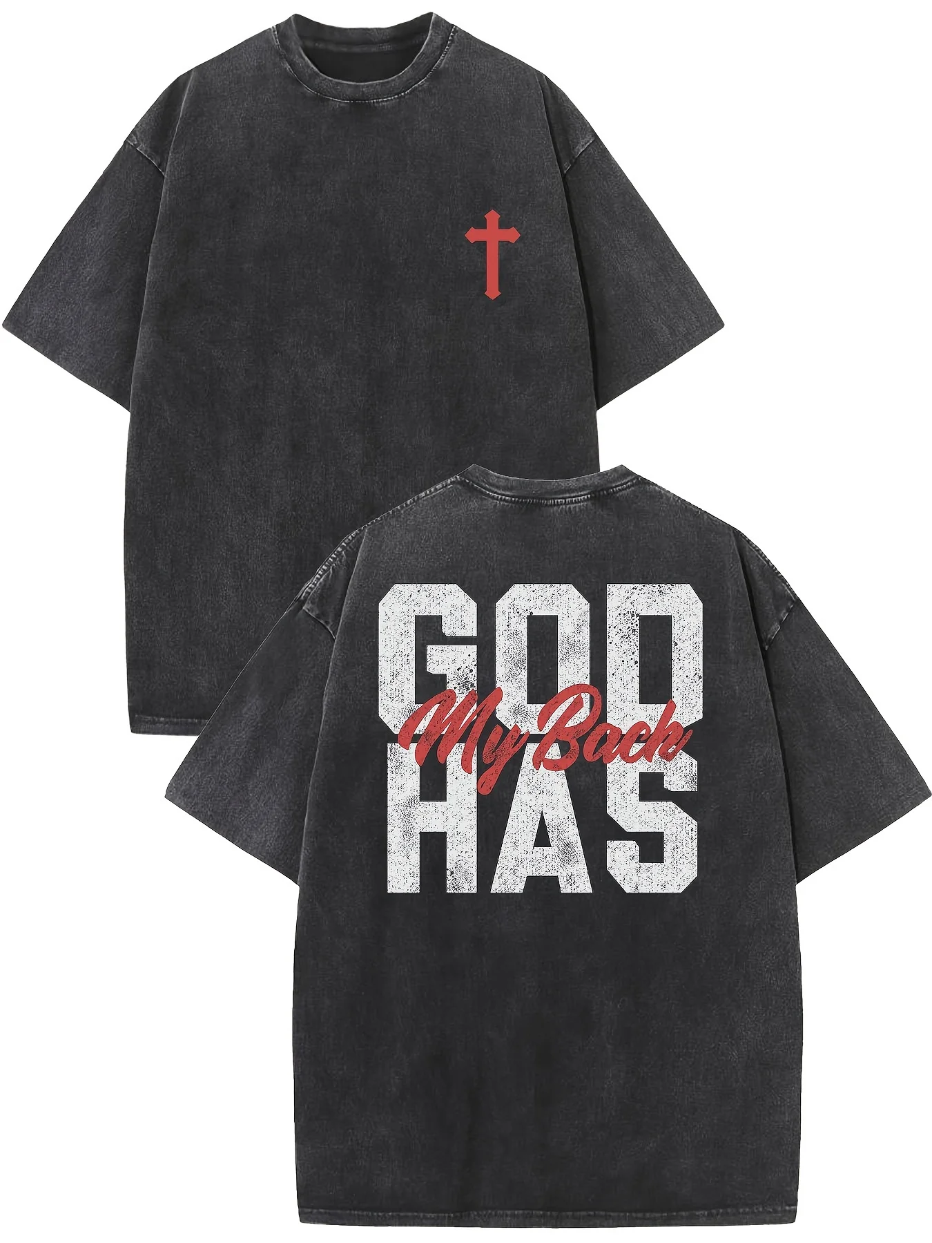 

God bless me vintage wash high quality cotton printed T shirt to make old summer clothes down shoulder sleeve round neck top