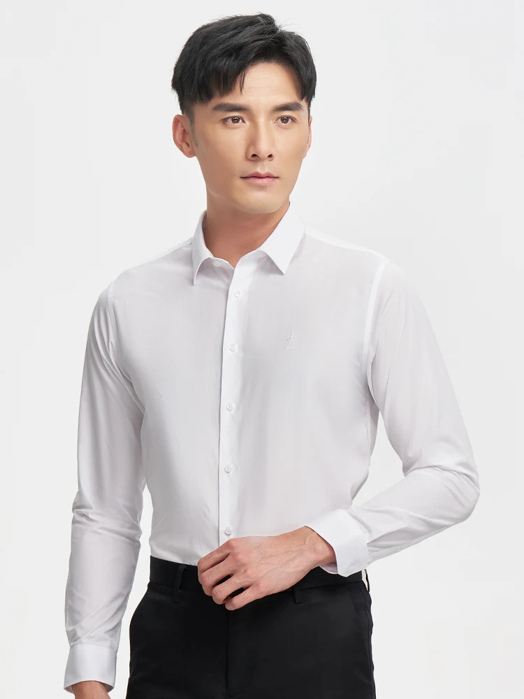 Talent Men's White Long-Sleeved Shirt for Men