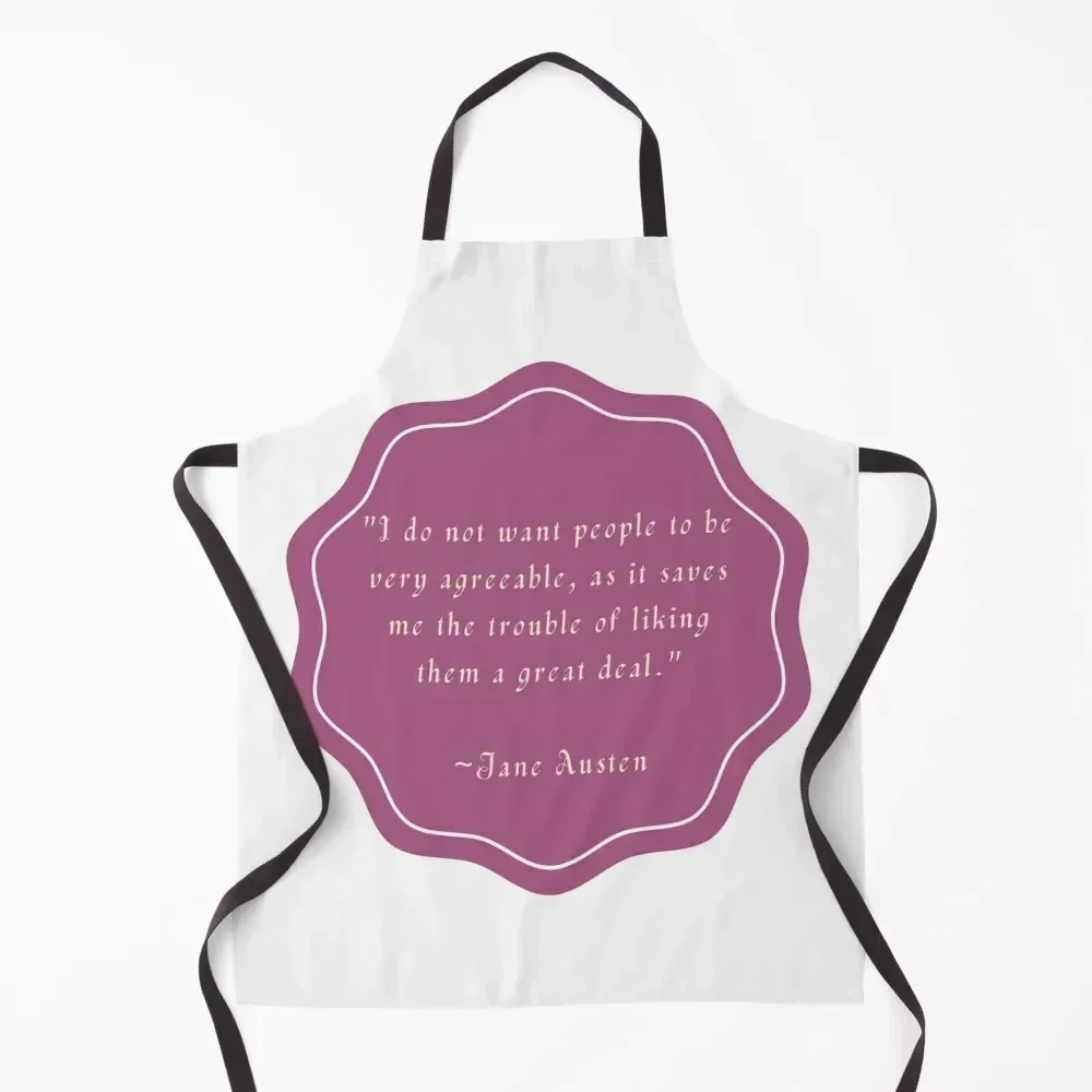 

Jane Austen Quote Apron Kitchenware For Woman Custom cook wear Apron