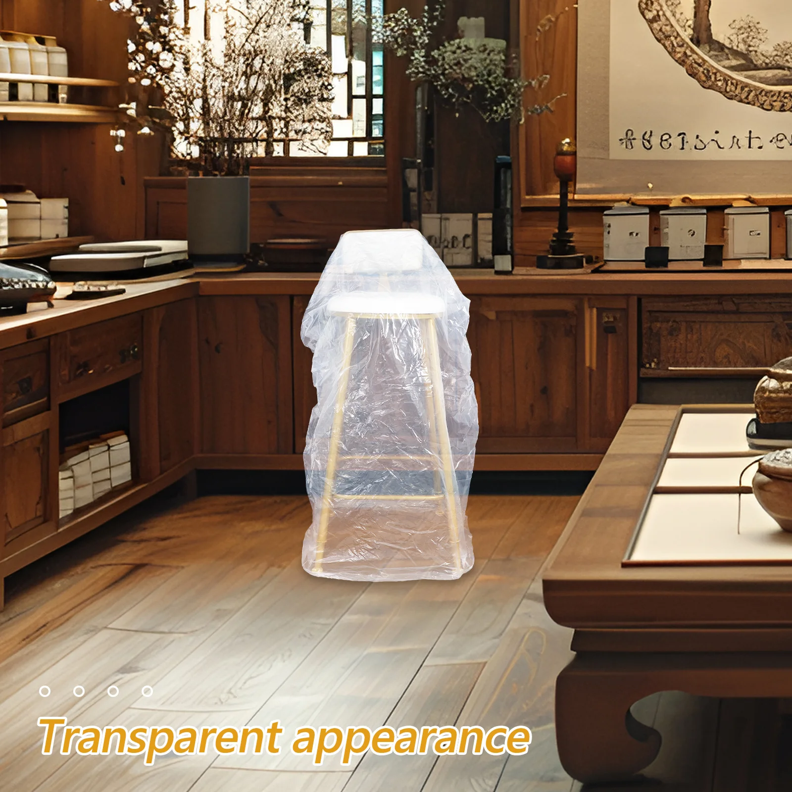 

PVC Chair Cover Transparent Furniture Protector Plastic Dining Chair Cover Clear Protective Slipcover for Recliner Armchair