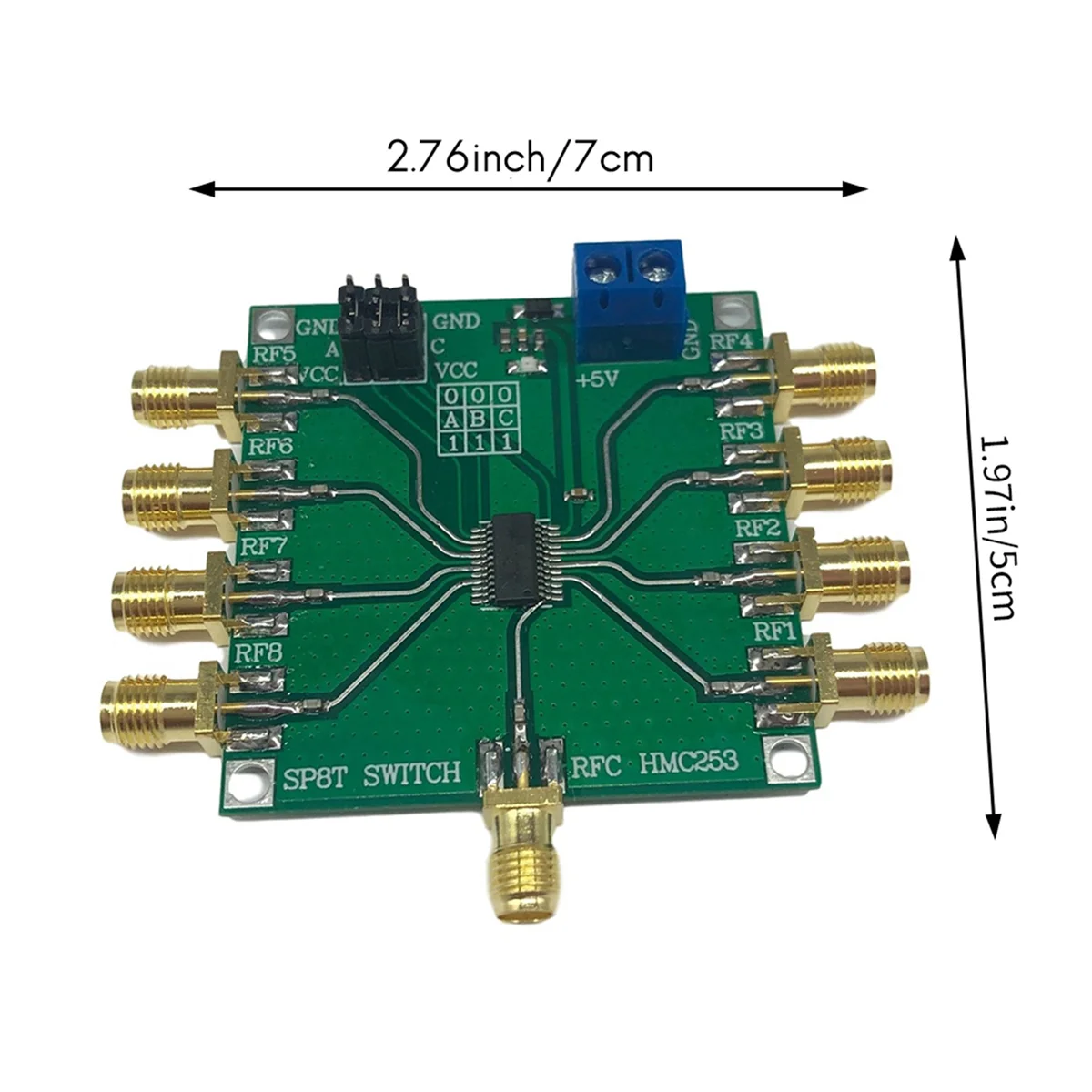 HMC253 DC-2.5 GHz Multifunctionele RF Enkelpolige Acht Schakelaar Rf Schakelaar Kanaal Selecteren Antenne Module B20