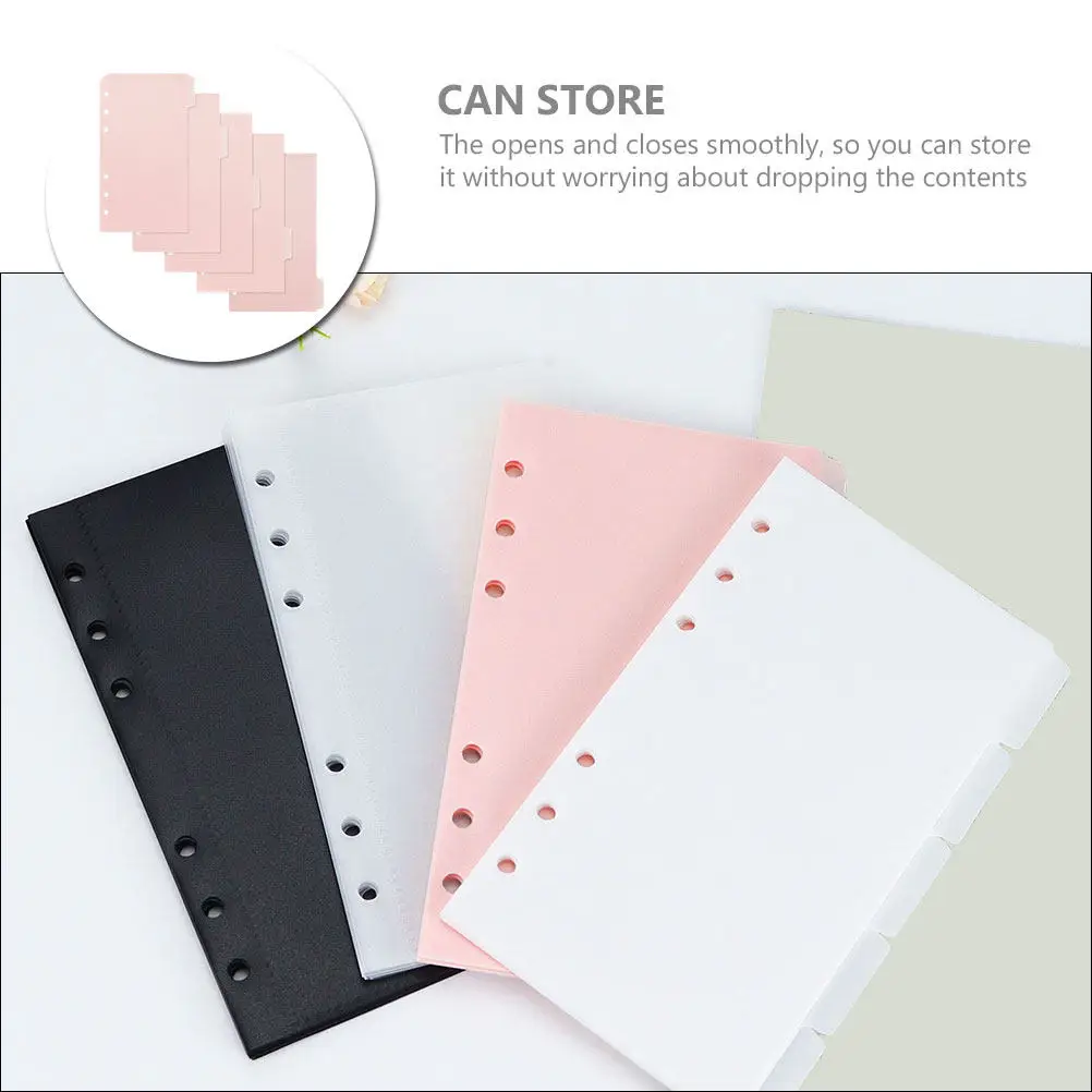 

1Set Thick Binder Pockets Smooth Closure Plastic Pouch for Checks Bills Receipts Budget Organizer Refill Pocket