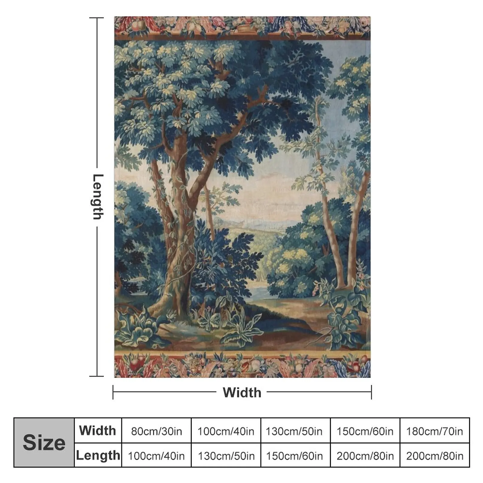 GREENERY, TREES IN WOODLAND LANDSCAPE Antique Flemish Tapestry Throw Blanket Fashion Sofa Blankets For Sofa Thin