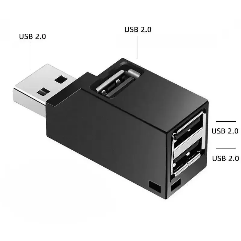1-4pcs Adapter Mini Splitter Extender Box 3 Port High Speed for PC Laptop U Disk Card Reader Docking USB 2.0 Hub Converter view 5