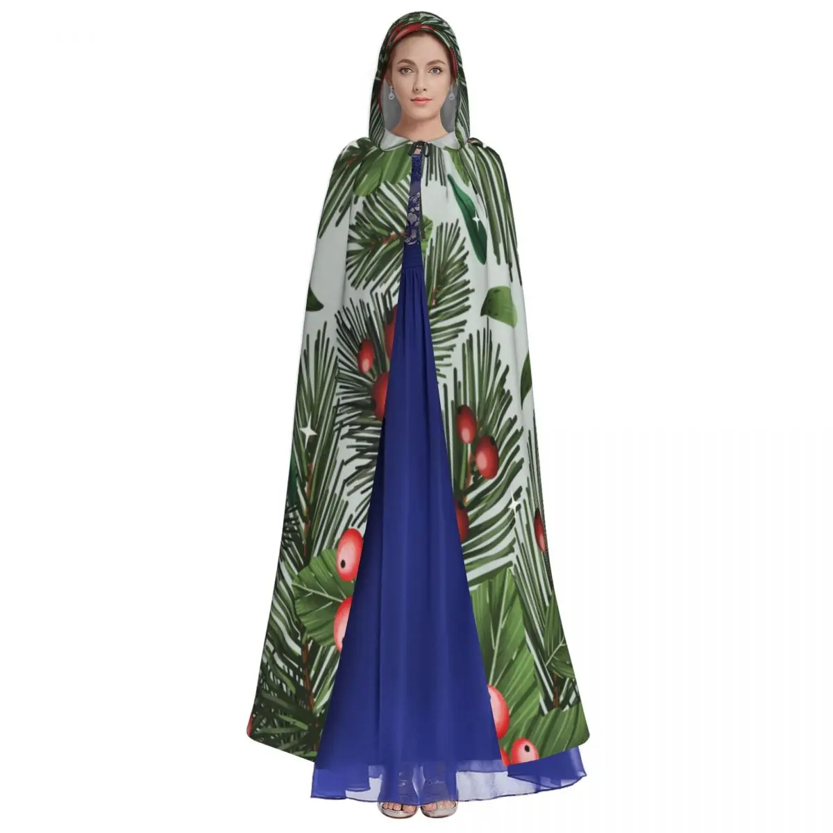 Long Cape Cloak Christmas Tree Branches Hooded Cloak Coat Autumn Hoodies