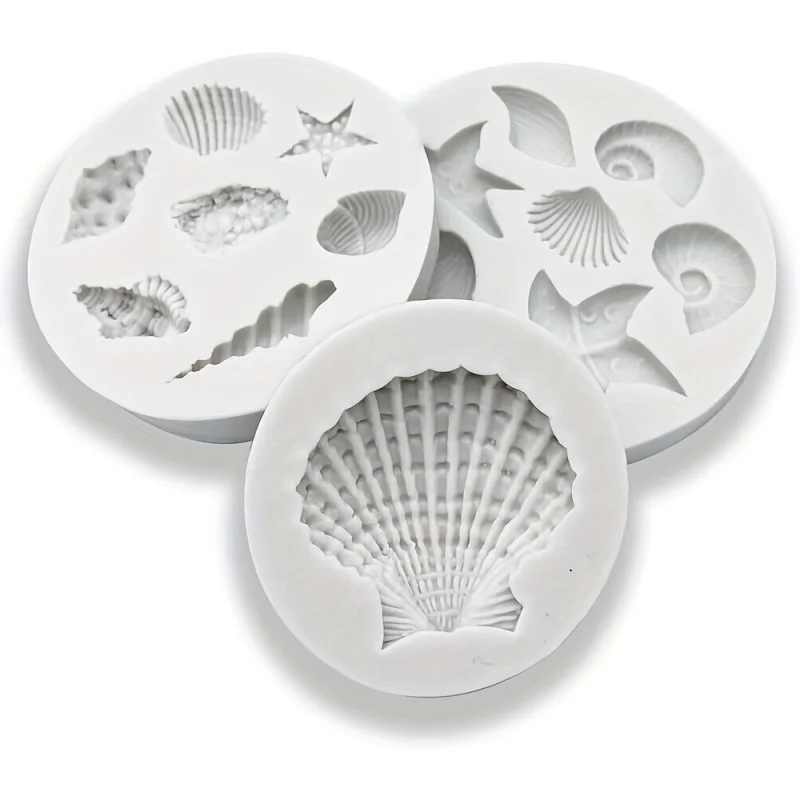 3pcs/set, Shell Mold Set, Irregular Shape, Suitable for Polymer Clay, Soap, DIY Crafts, Candle Making - Durable and Easy to Use