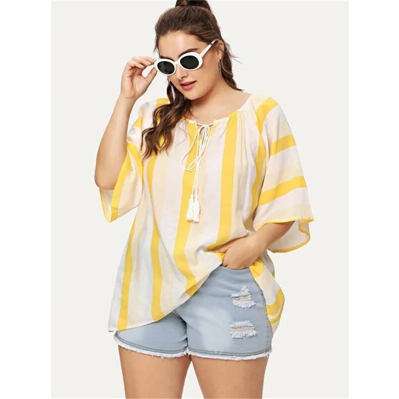 夏の女性用カジュアルブラウス XL5XL プラスサイズ Tシャツ トップス 快適で通気性のあるファッション プラスサイズの女性向け