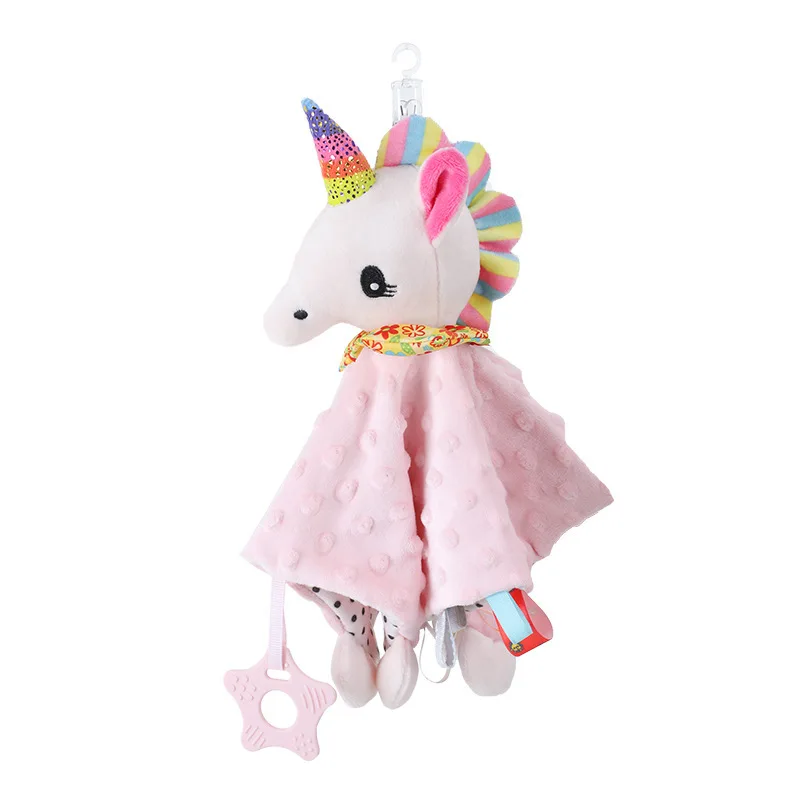 1pcs 아기 보안 진정 인형 수건 Teether 딸랑이 부드러운 담요 Snuggle 장난감 아기를위한 박제 동물 신생아 선물