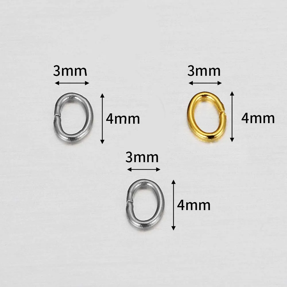 300Pcs 100Pcs Stainless Steel Strong Oval Open Jump Rings Split Ring Connector for DIY Bracelet Necklace Jewelry Making Material image 2