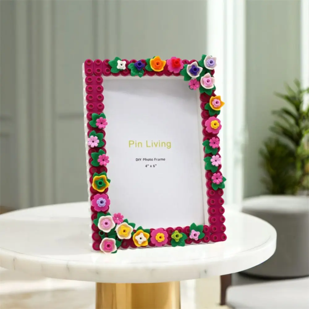 

Creative Handmade DIY Photo Frames Modern Color Block Flower Picture Frame Decorative Wall Photo Holder Photography Studio