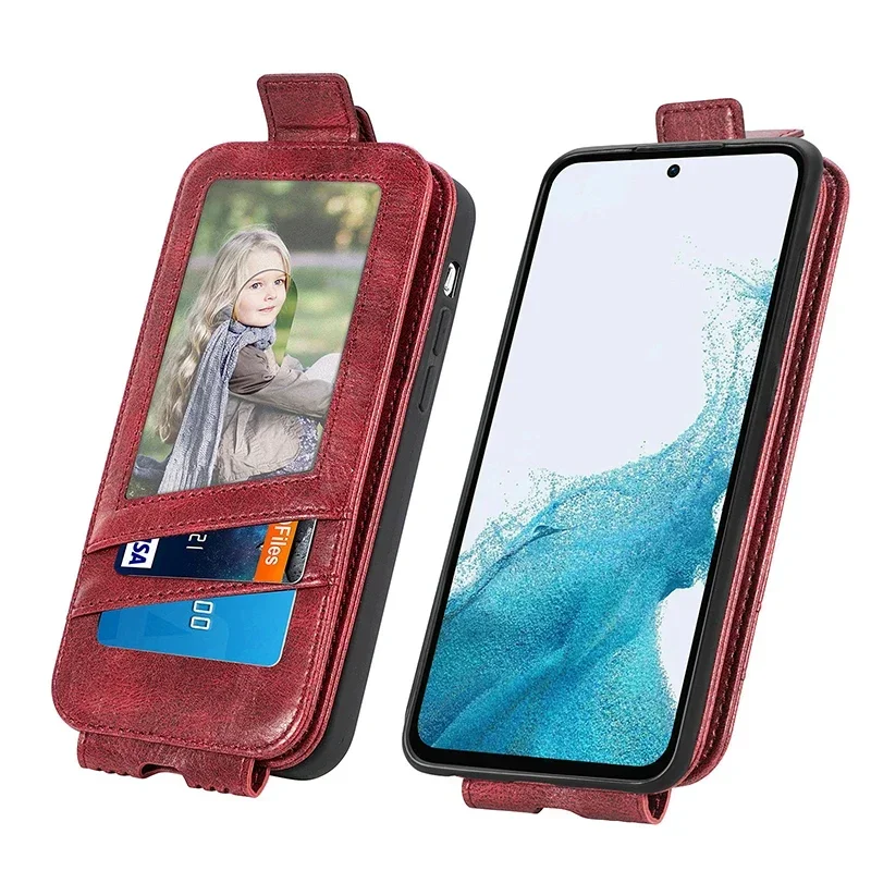 Zipper Vertical Flip Case For Samsung Galaxy A73 A72 A70 A55 A54 A53 A52 A52S A50 A30S A23 A16 A15 A14 A13 A05S A06 Phone Cover