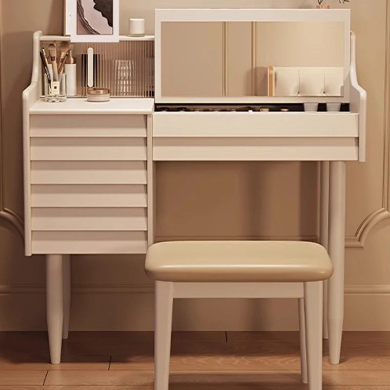 Girl Affordable Dressing Table White Small Essentials Wood Dressing Table Cabinet Stool Coiffeuse De Chambre Bedroom Furniture