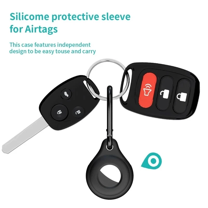 For Airtags Tracking Device Cover Anti-Lost Pet Tracker Liquid Silicone Portable Key Fob for Apple Air Tag Protection Accessorie