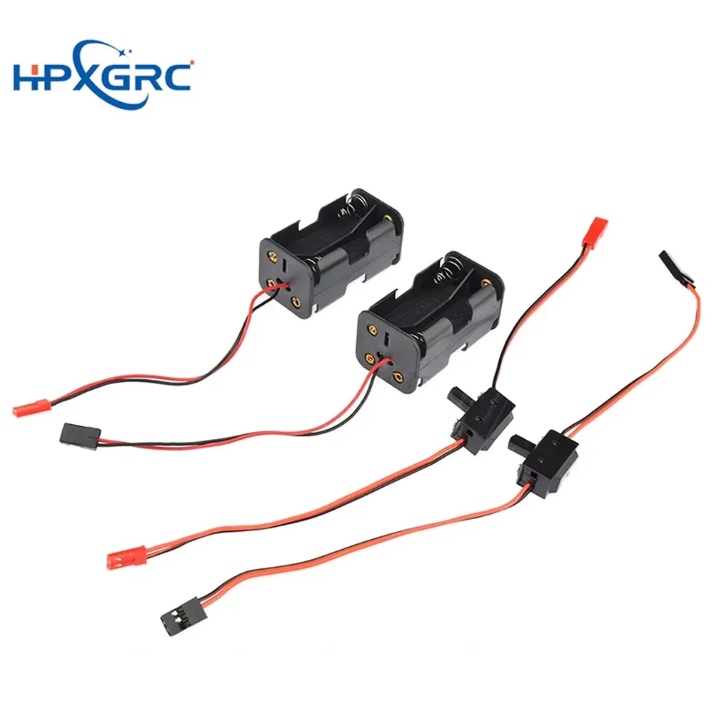 HPXGRC 1PCS 4 X AA Battery Holder Receiver Power Box / On/Off Switch With Futaba/JR/JST Plug for RC Airplane Car Boat DIY