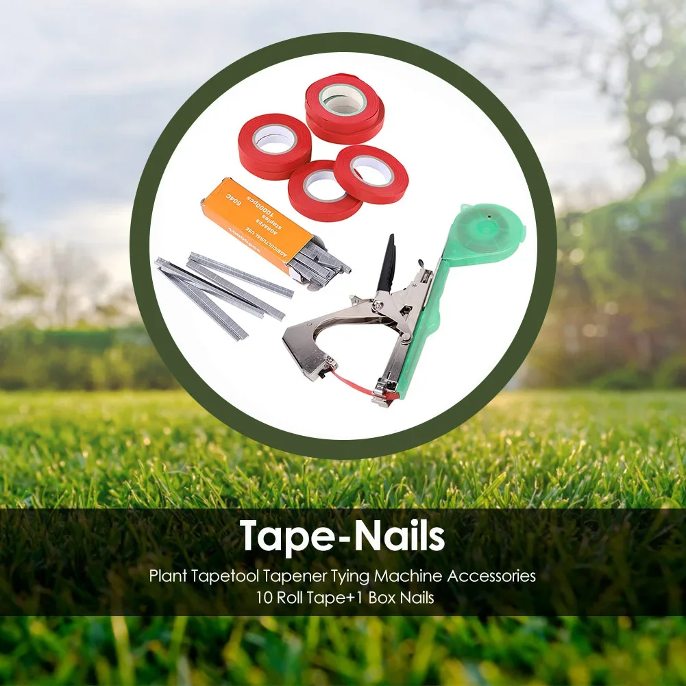Hand Tying Binding Machine with 6 Roll Tapes +1 Box Staples Plant Tying Tapetool Grape Vine Stapler for Vegetables Pepper Vines - view 4