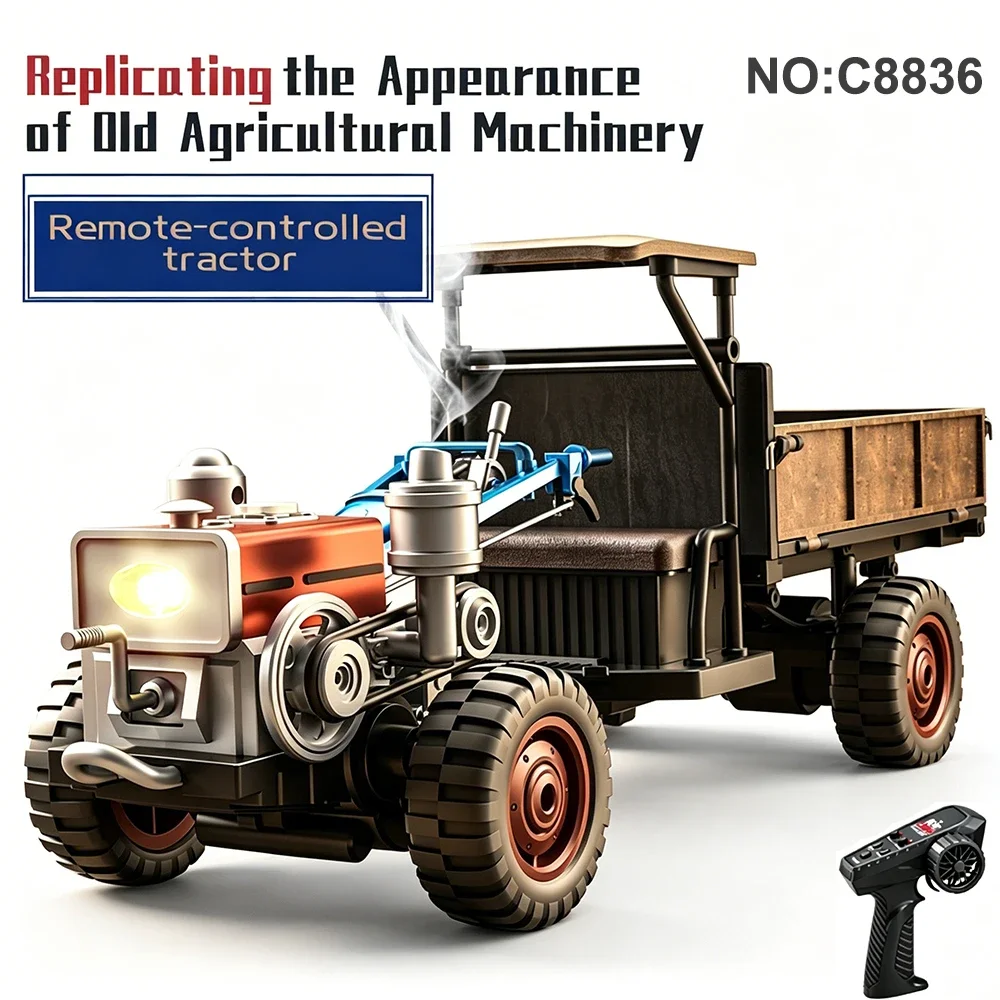 

JJRC C8836 RC Car 2.4G 4WD Full Scale Classic Retro Remote Control Tractor Model Machine Electric Toy Car For Kids Birthday Gift