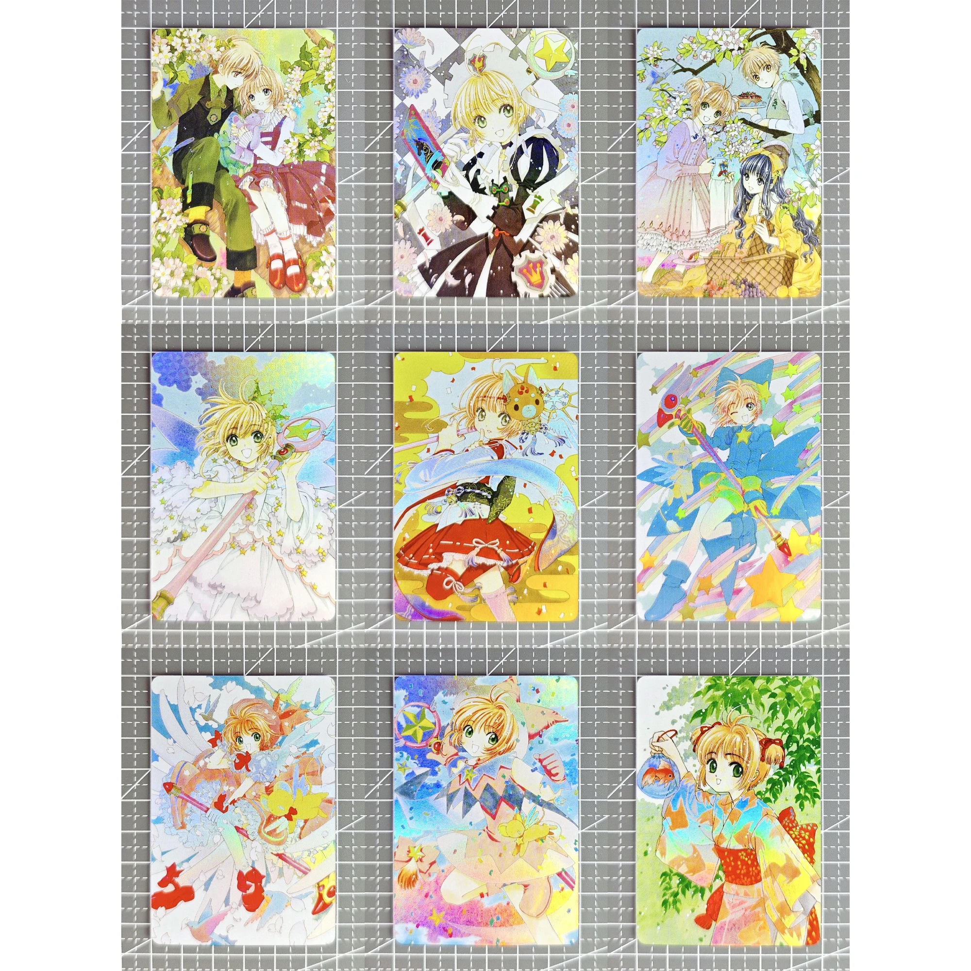 Diy 9Pcs/set Card Captor Kinomoto Sakura Color Flash Card Classic Game Anime Collection Cards Gift Toys