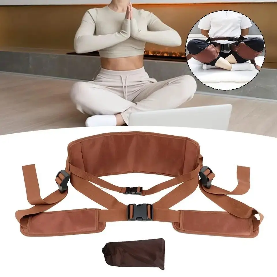 Yoga Meditation Belt Zen Double Lotus Leg Fix Belt Auxiliary Tension Belt Sitting Posture Corrector Waist Belt
