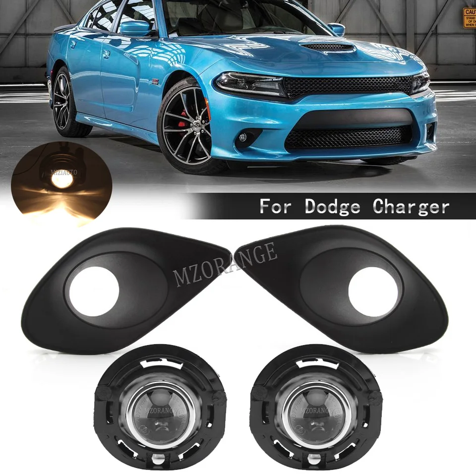 for Dodge Charger SRT 2015-2020 Fog Light Headlight Fog Lamp Cover Grill  Bezel Front Bumper Fog Light Trim Grille ACCESSORIES