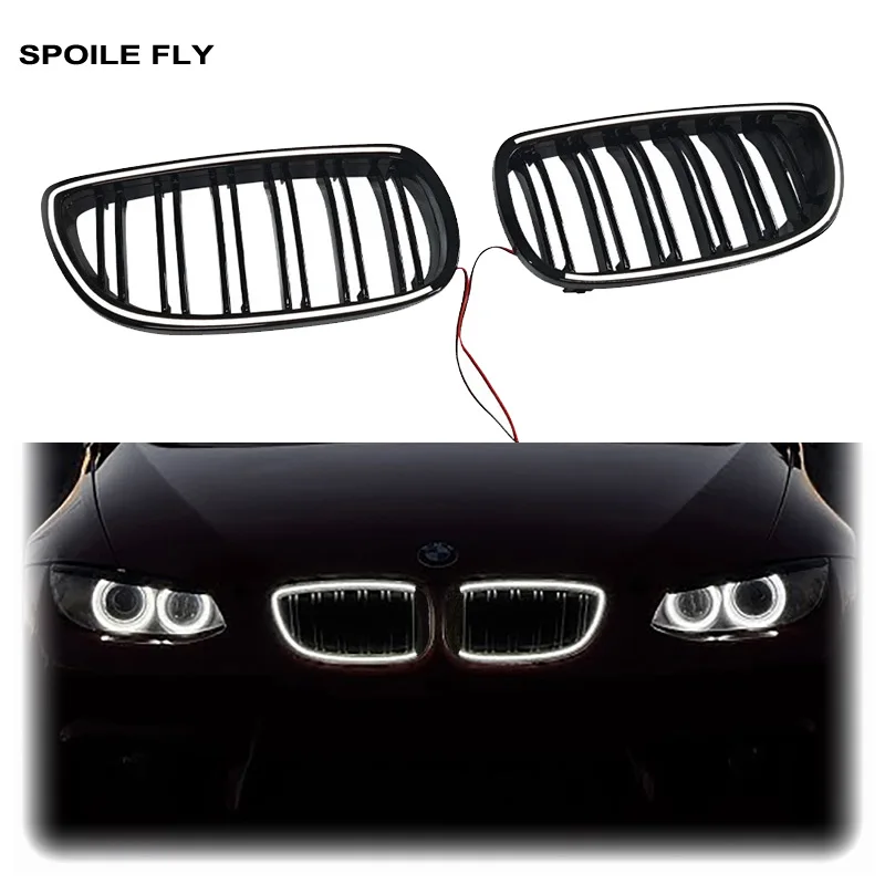 Parrilla Delantera con Luz LED para BMW Serie 3 E92 E93 M3 Coupé 325xi 320i 325i 325i 328i 330i 335i, Años 2006 2007 2008 2009, ABS