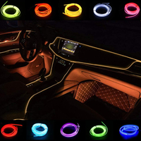 1M/2M/3M/5M Car Interior Lighting LED Strip Decoration Flexible EL Wiring Neon Strip For Auto DIY Ambient Light With USB Drive