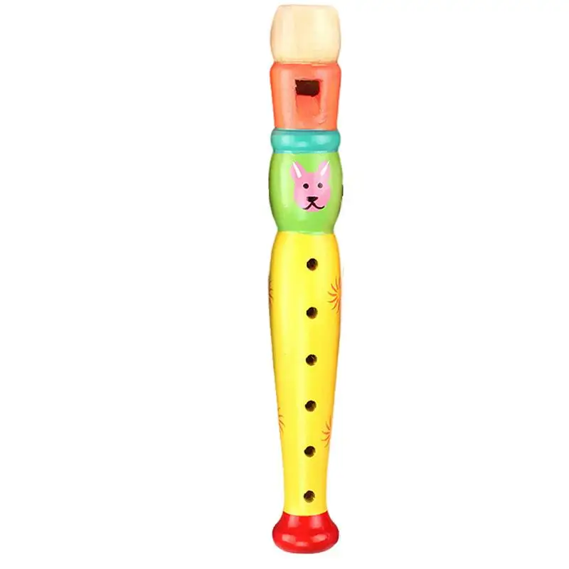 Wooden Flute Toy For Kid Musical Instrument Early Music Education Develop 6-Holes Recorder Wooden Flute Musical Instruments