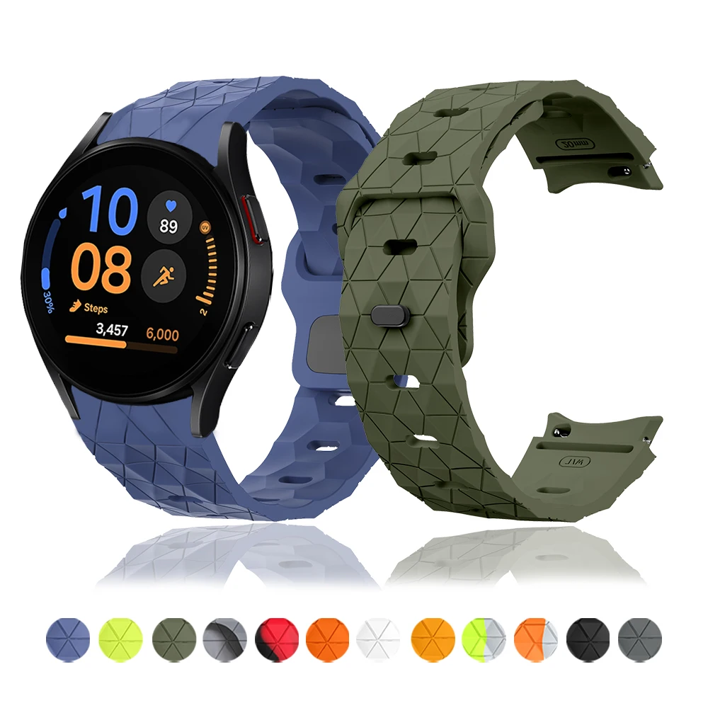 Strap for Samsung Galaxy Watch 7 6 4 5 44mm 40mm/5pro No Gaps Silicone Football Texture Bracelet Galaxy 6 Classic 43mm 47mm Band