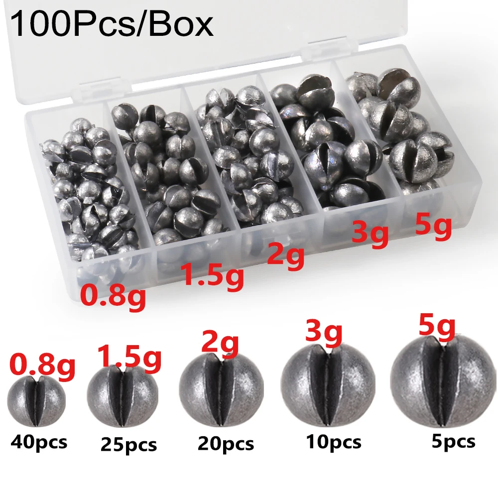 100-500 Stück Split Shot Angelgewichte aus Legierung, 0,06g-5g, abnehmbare Clip-On-Sinker, tragbare Box, Süßwasser- und Salzwasser-Angelausrüstung