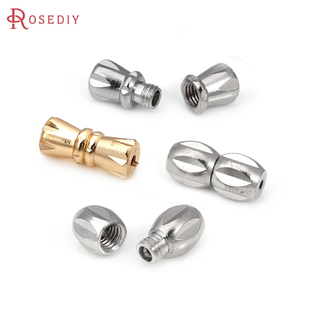 18K Gold Color Brass Bow-Knot Screw Necklace Connect Clasps High Quality Diy Jewelry Making Supplies Accessories for Women