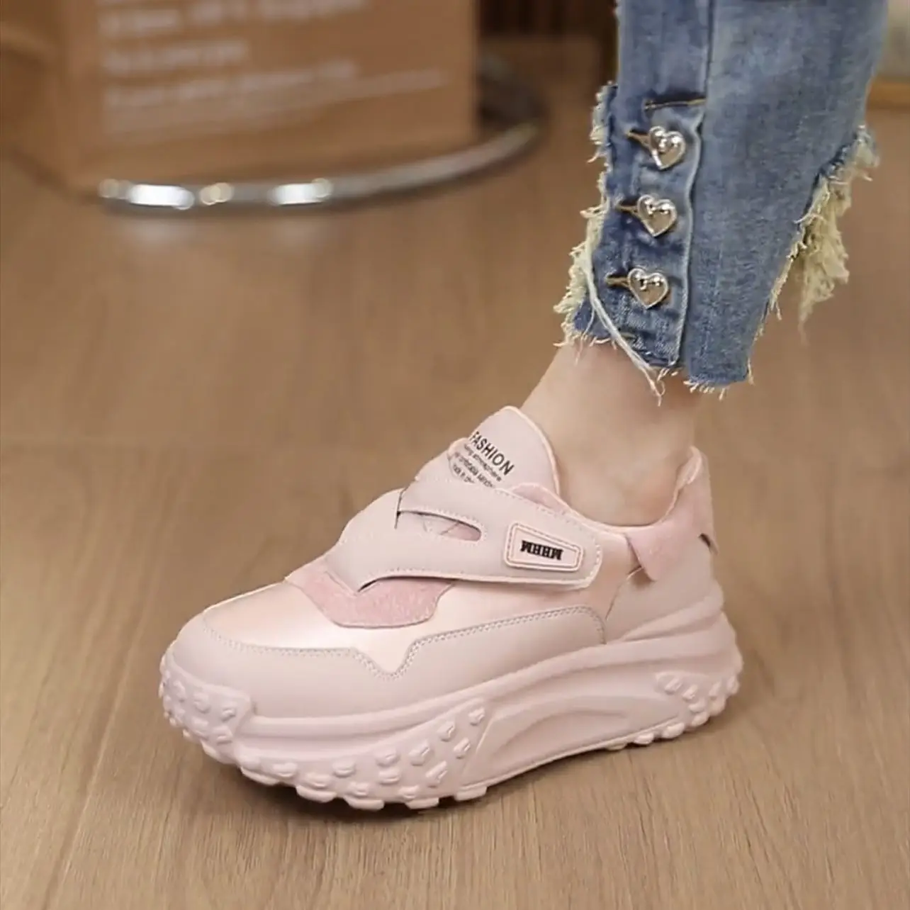 Women Chunky Sneakers Versatile Round Toe Height Increasing  Thick soled Sports Shoes Walking Running Outdoor 2024 Spring