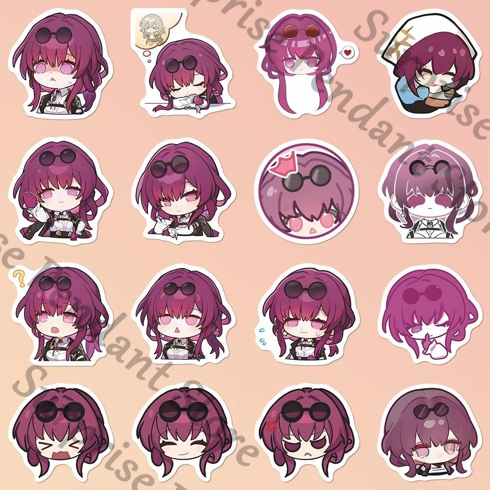 هونكاي: ستار ريل كافكا زملاء عنصر رباعي كارتون تعبيرية ملصق مقاوم للماء ديكور إبداعي ونمط حر