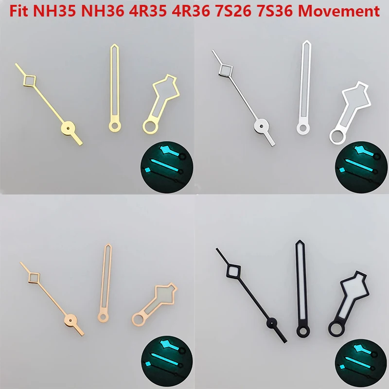 

NH35 Hands Blue Luminous Hands Snowflake Gold/Silver/Black/Rose Gold Watch Hands Fits NH35 NH36 7S26 4R35 Movement Watch Hands
