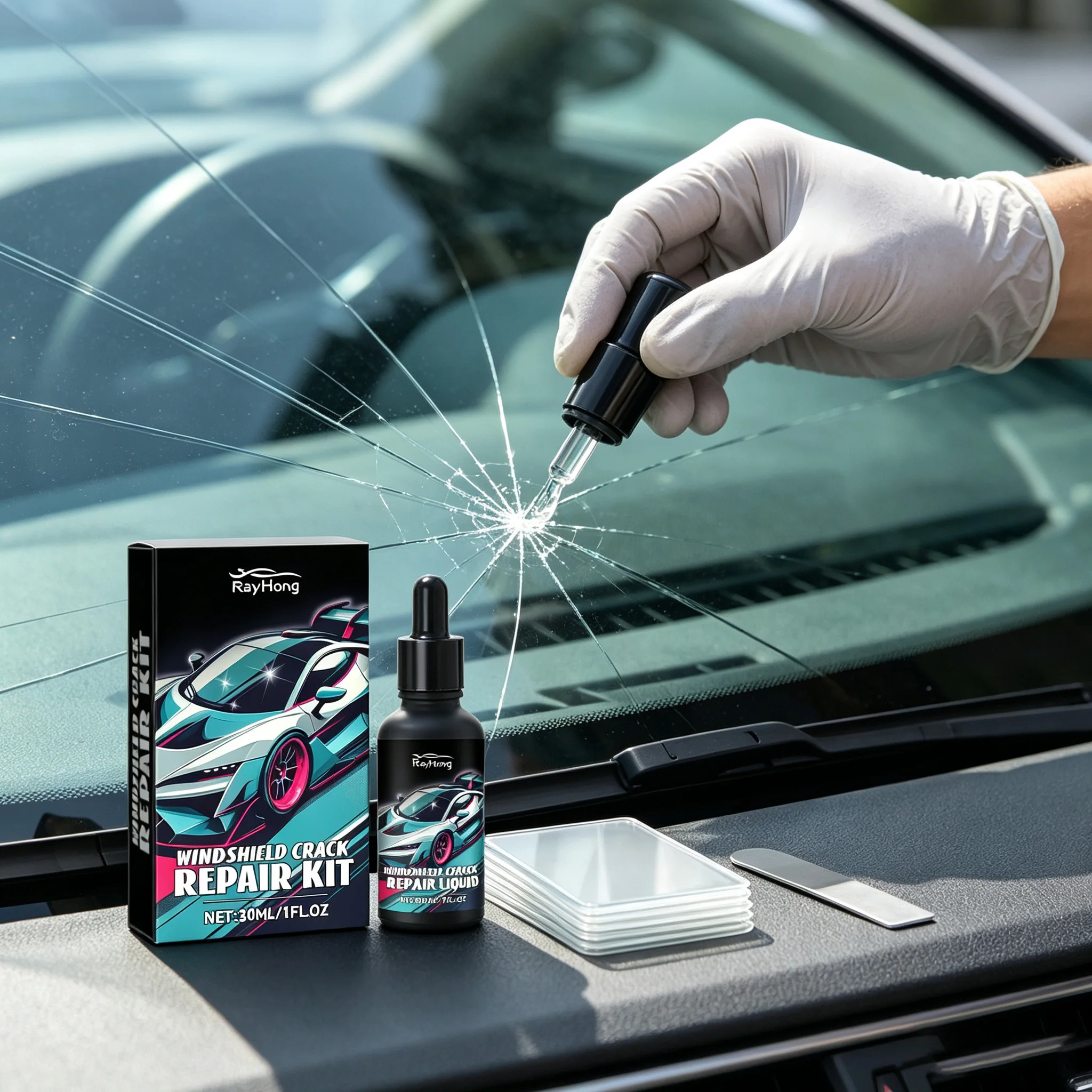 Glass Break Detector - Cracked Glass Scratch Repair Kit Fix