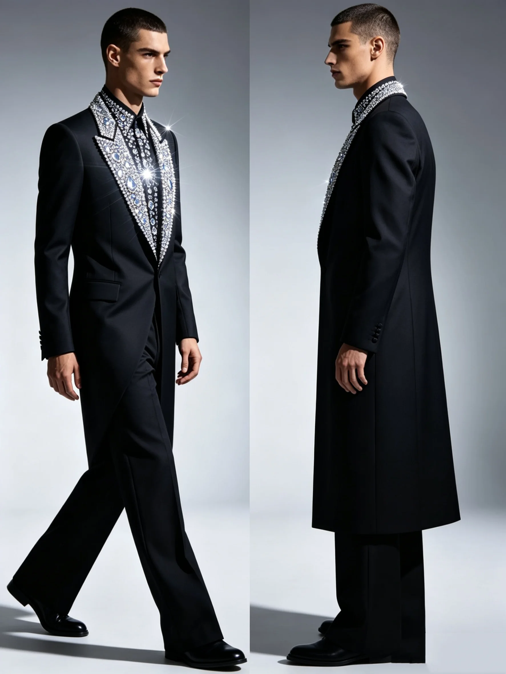 Traje de Hombre Negro con Cris - Formal Wear For Men Black Suit reseña y precio