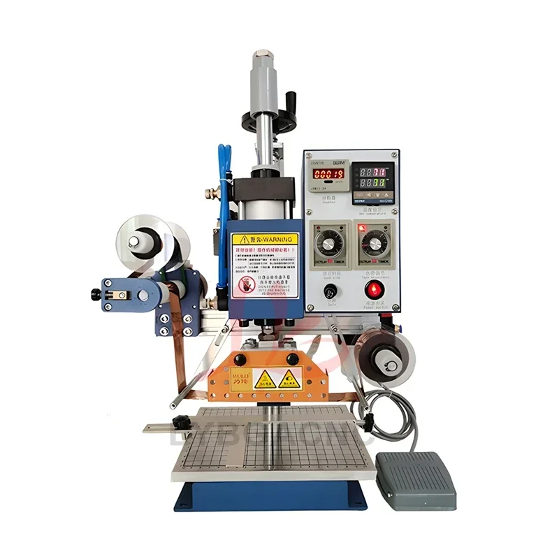 Macchina per abbronzatura con pressa di calore Macchina per stampa a caldo automatica pneumatica con carta dorata per goffratura in legno PVC in pelle