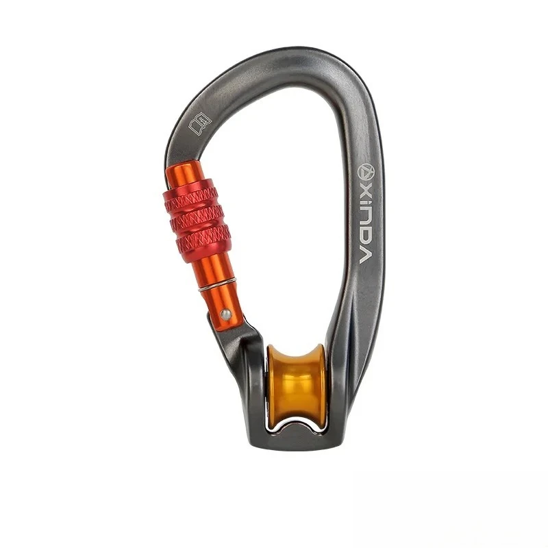XINDA Outdoor Climbing Pulley Hook Locking Carabiner Safety Buckle Cross Strop Mountaineering Gear