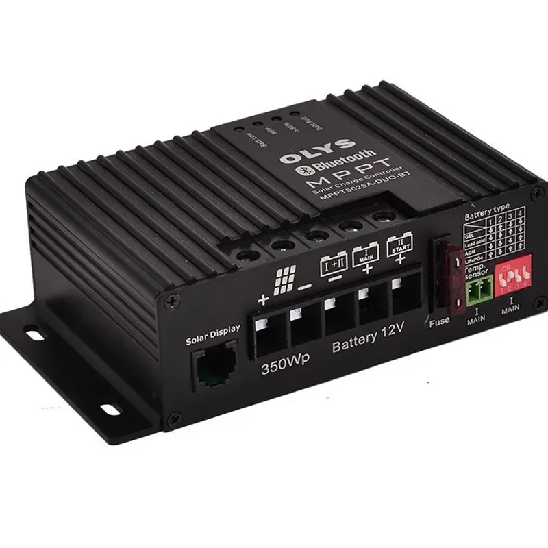 12A25A solar charge and discharge controller, dual battery charging mppt intelligent solar charge controller