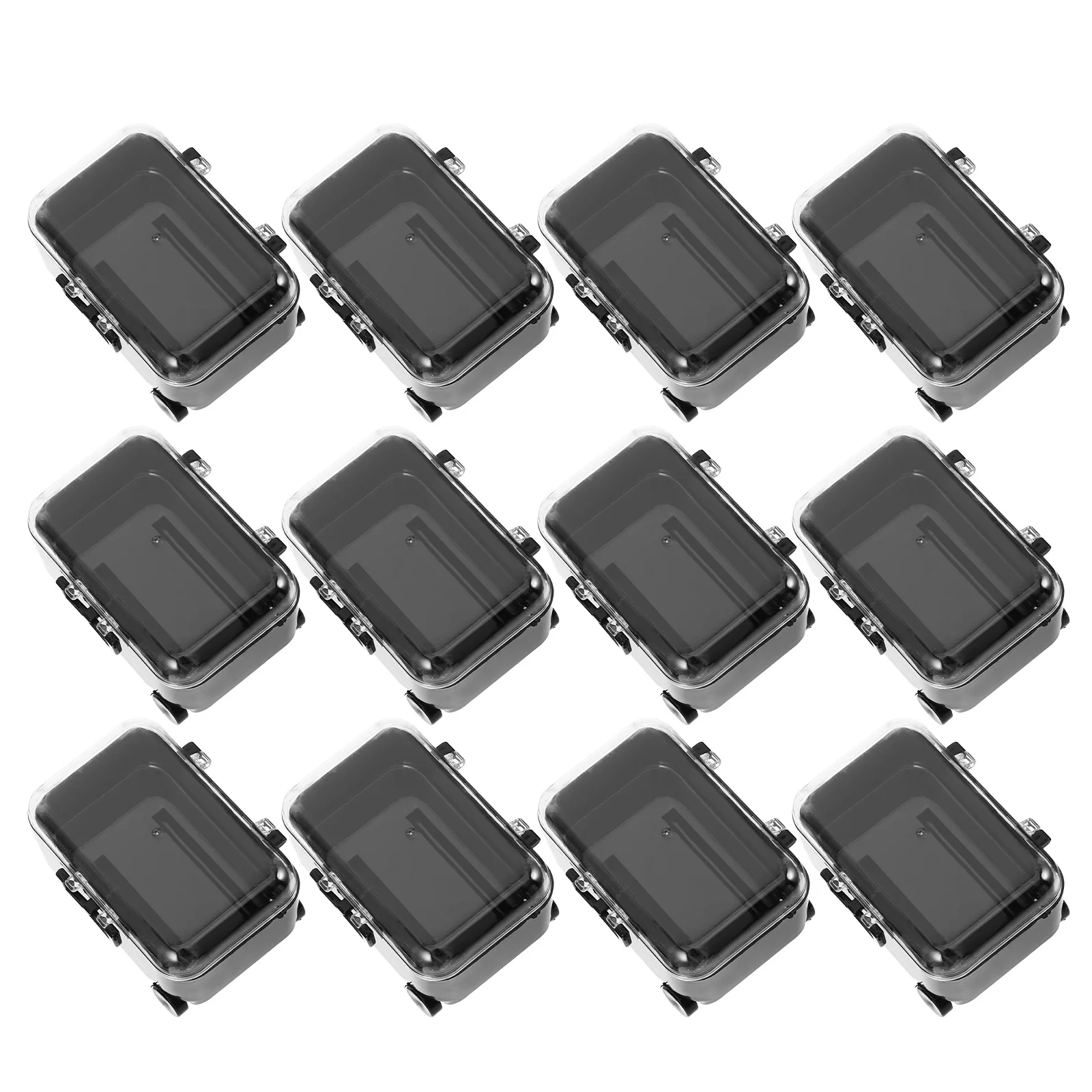 

12Pcs Adorable Mini Travel Box Clear Plastic Storage Organizer Portable Suitcase Candy Holder for Events Party Favors Souvenirs