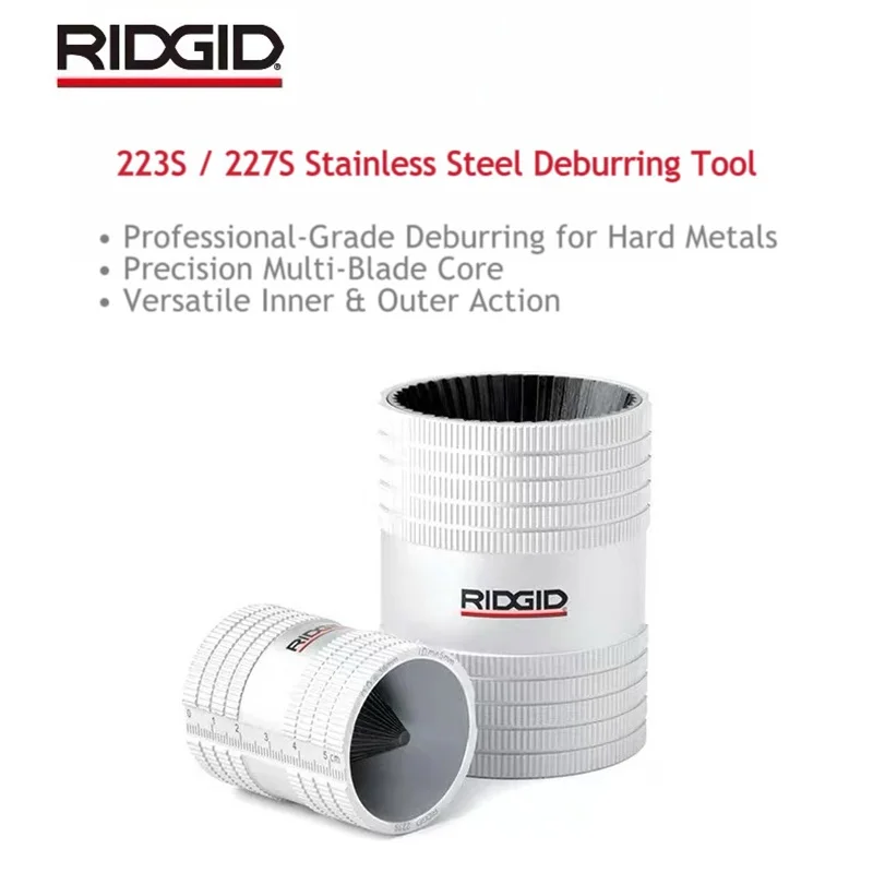 RIDGID Stainless Steel Pipe Trimmer 223S 227S Chamferer Deburring Tool
