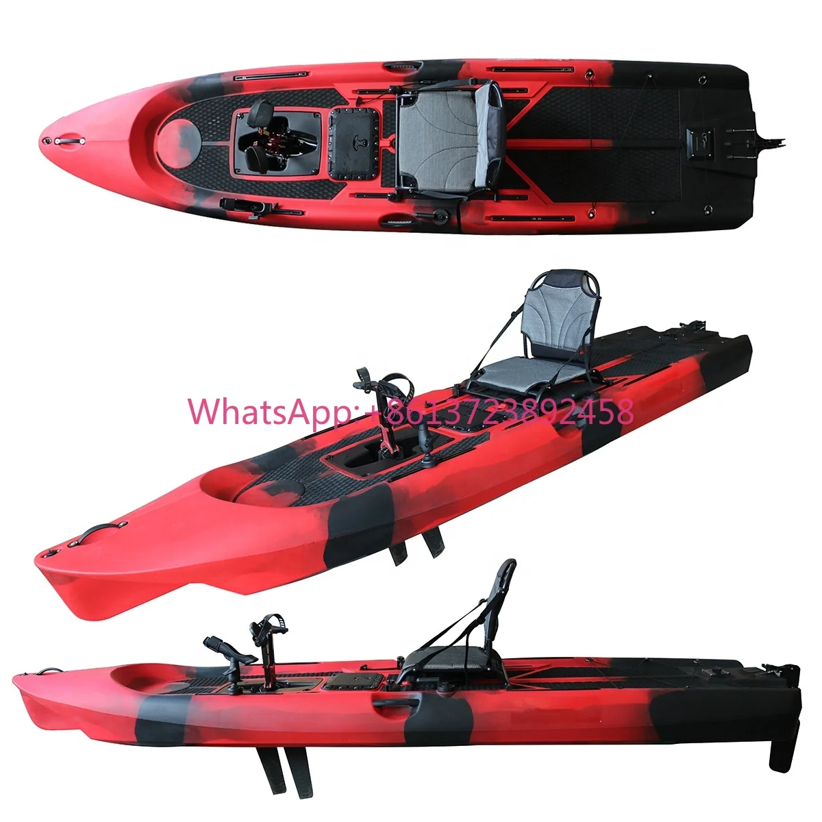 Kayak La Mer 2022 para Pesca y Recreación, 1 Plaza, con Pedales, Canoa Kayak para Peces Grandes, Máx. 12 Personas, Kayak de Pesca con Motor de Propulsión 15
