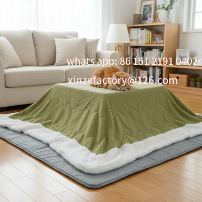 تخصيص 2 قطعة/المجموعة اللون الأخضر قابل للغسل خليط القطن لينة ودية لحاف اليابانية الجدول