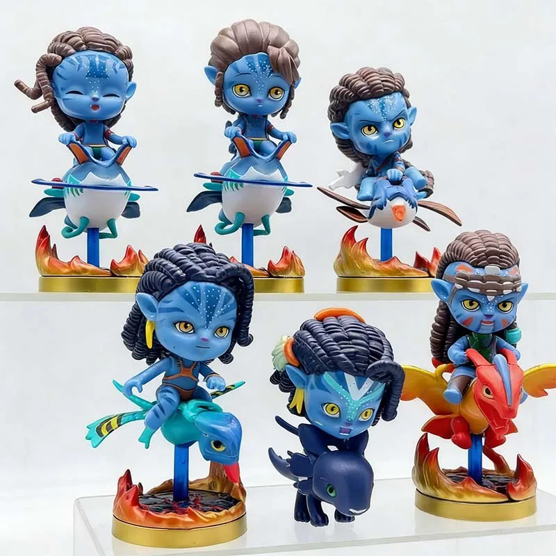 6 Figuras de Avatar 2 Estilo Q de Cabeza Grande, Jack Sully y Neytiri, Decoración para Coche y Hogar, Juguetes Coleccionables de Regalo