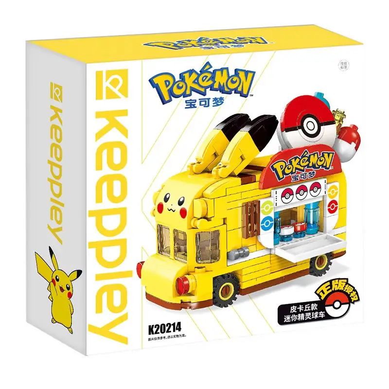 Anime Pokemon Pikachu Mini dessin animé elfe balle voiture camion de nourriture blocs de construction bricolage modèle assemblé bloc brique enfants Puzzle jouets