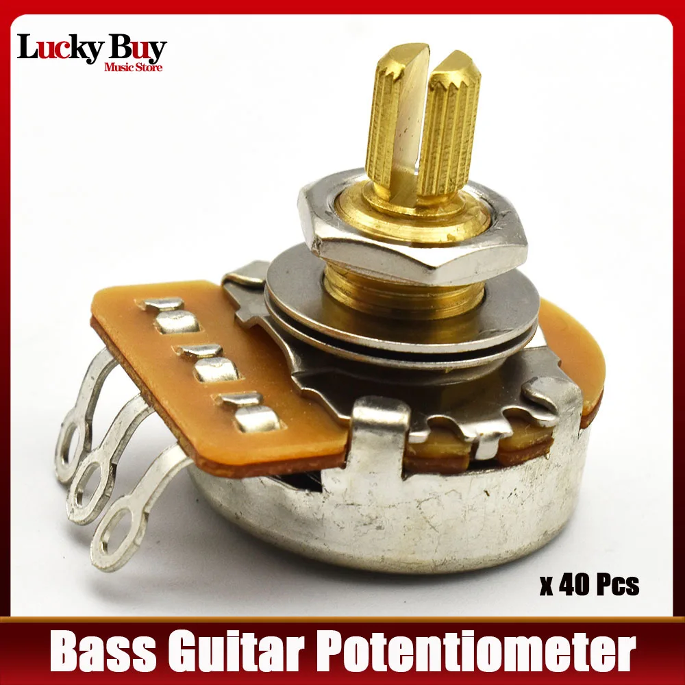 

40 шт. латунные гитарные горшки с коротким валом и 18/24 зубьями A500K B500K A250K B250K, потенциометры на выбор для деталей гитары
